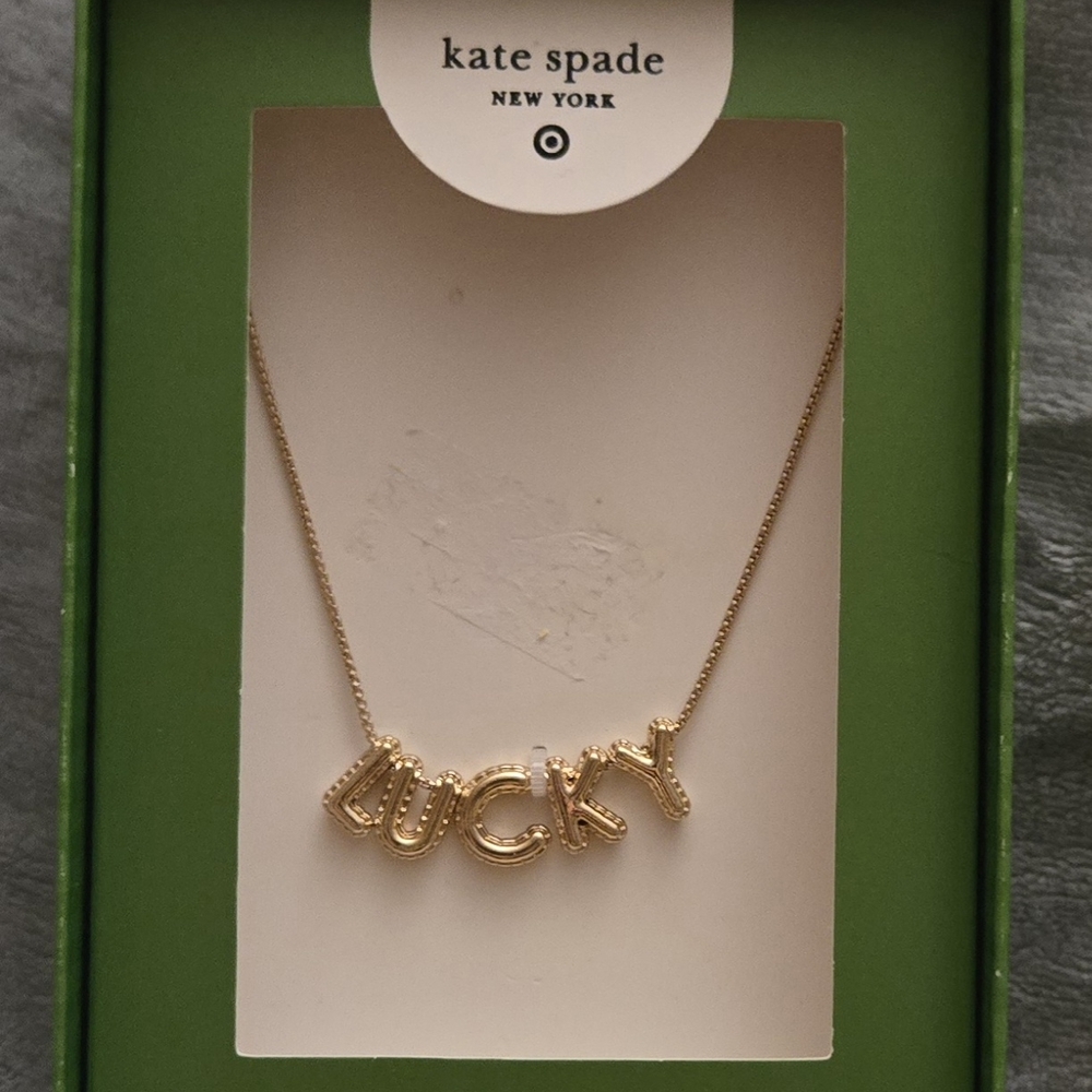 Kate Spade + Target Collab Gold Dainty Necklace LUCKY - Picture 1 of 1